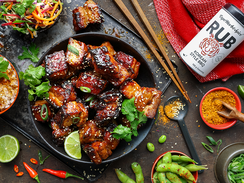Korean Sticky Pork Belly Bites